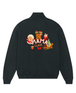 Mama Claus Womans Half Zip Sweatshirt