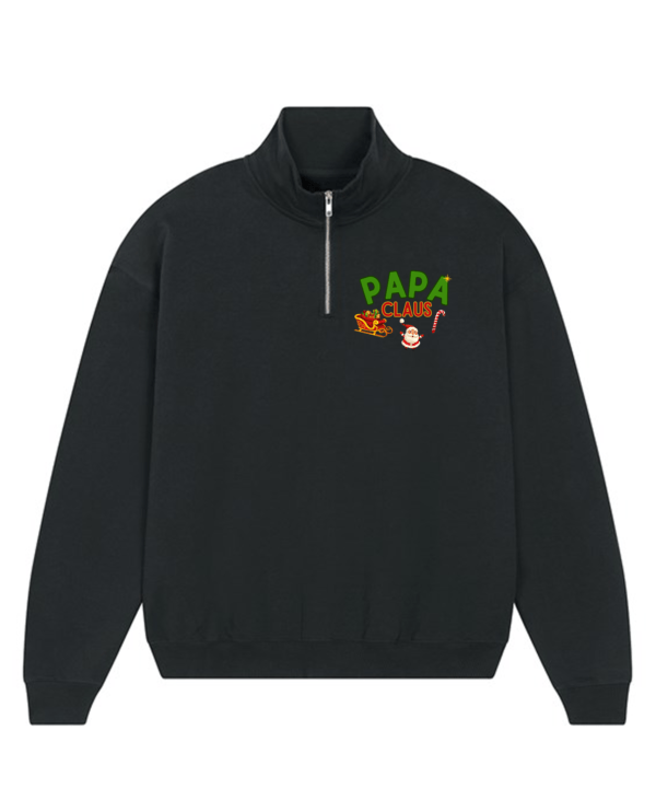 Papa Claus Mens Half Zip Sweatshirt - Image 2
