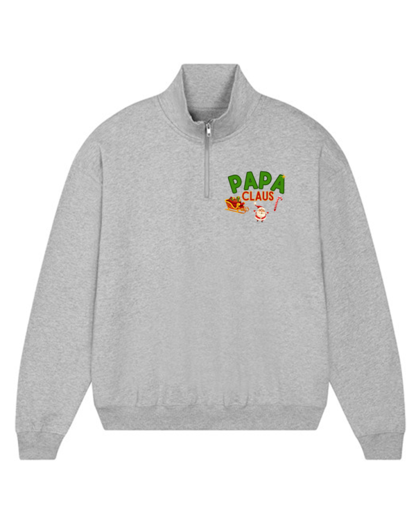 Papa Claus Mens Half Zip Sweatshirt - Image 4