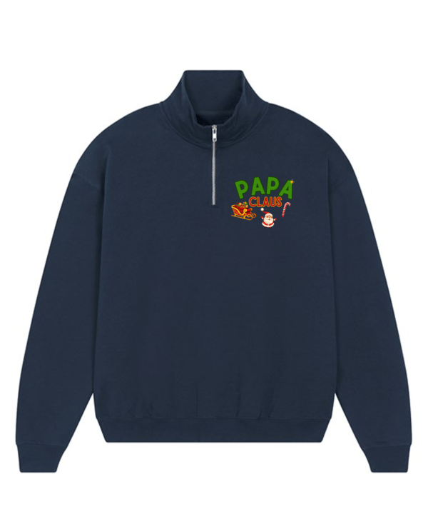 Papa Claus Mens Half Zip Sweatshirt - Image 3