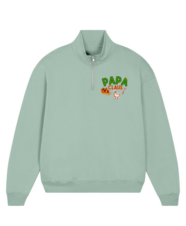 Papa Claus Mens Half Zip Sweatshirt - Image 5